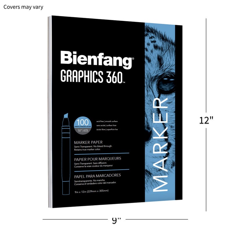 Bienfang Graphics 360 Marker Paper Pad, 9-Inch by 12-Inch, 100 Sheets - Image 3
